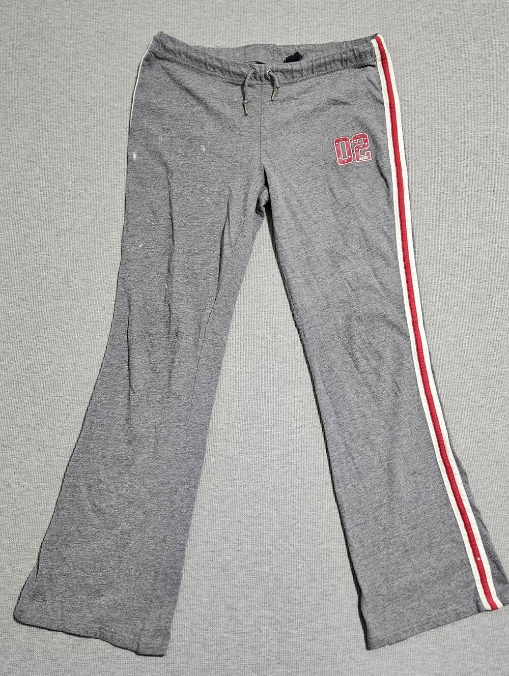 Vintage Aeropostale Gray Sweatpants with Red & White Side Stripes Size Small